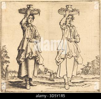 An artwork showing an Italian peasant woman in traditional attire ...