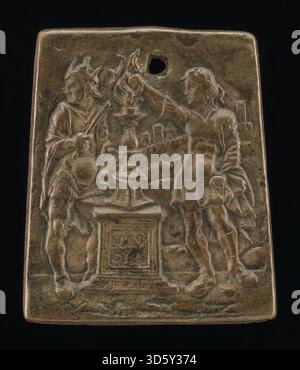 A depiction of the Roman figure Mucius Scaevola, who famously attempted ...