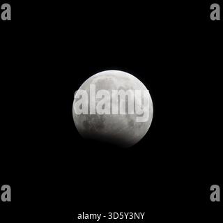 Maximum partial lunar eclipse over Tromso, Norway Troms Tromso Astronomy lunar eclipse partial maximum, full moon Tromso, Troms, Norway Stock Photo