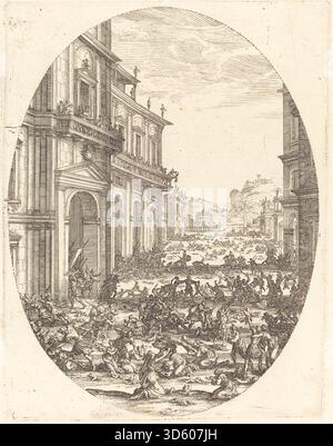 Jacques Callot's 1620 etching depicts Act II of Solimano, showing ...