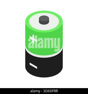 Isometric battery illustrated in vector Stock Vector