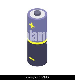 Isometric battery illustrated in vector Stock Vector