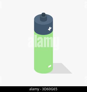 Isometric battery illustrated in vector Stock Vector