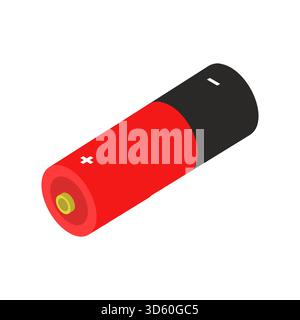 Isometric battery illustrated in vector Stock Vector