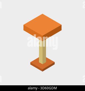 Isometric bar stool illustrated in vector Stock Vector