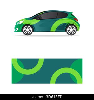wrapping car decal circle circular design Stock Vector