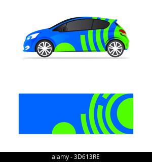 wrapping car decal circle dotted line design Stock Vector