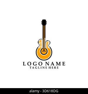 light bulb guitar logo design vector Stock Vector