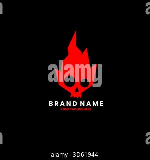 Modern Abstract Skull Flame Logo design vector Stock Vector