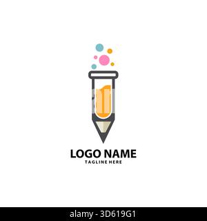 lab pencil logo design vector Stock Vector