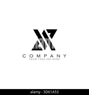 Letter AV triangle negative space simple logo design vector Stock Vector