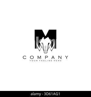 letter M mammoth logo design vector Stock Vector