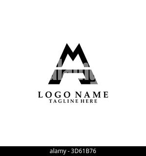 Initial letter MR or RM logo design vector Stock Vector