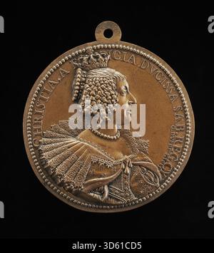 A portrait medal by Guillaume Dupré from 1635 depicting Christine de ...