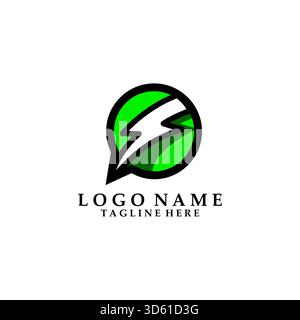 flash chat logo design vector Stock Vector