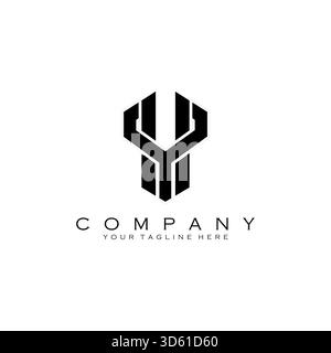 initial HY line monogram logo design vector Stock Vector