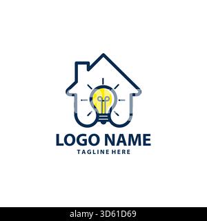 house lamp logo design vector Stock Vector