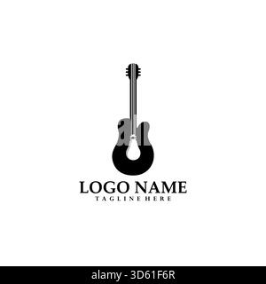 bulb guitar logo design vector Stock Vector