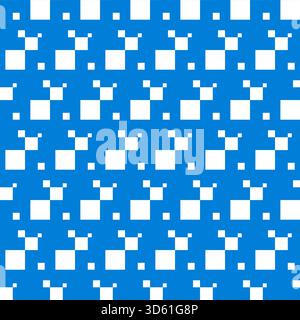 Square Seamless Pattern With Blue Background Stock Vector