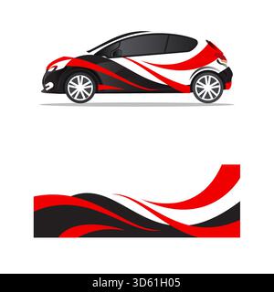 creative blue black wrapping car decal elegant concept design Stock Vector