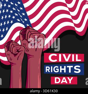 illustration for civil rights day in flat style design Stock Vector