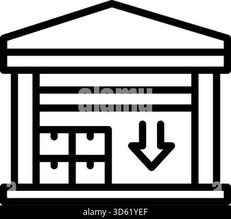 Inventory control icon logo sign vector outline in black and white ...