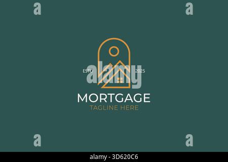 House Roof and Window Logo Abstract for Property Real Estate Mortgage Business Branding Stock Vector