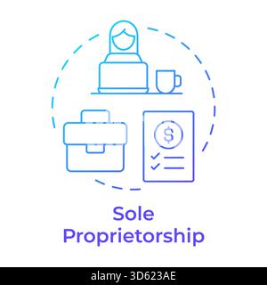 Sole proprietorship blue gradient concept icon Stock Vector