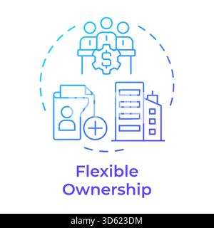 Flexible ownership blue gradient concept icon Stock Vector