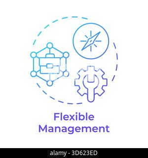 Flexible management blue gradient concept icon Stock Vector