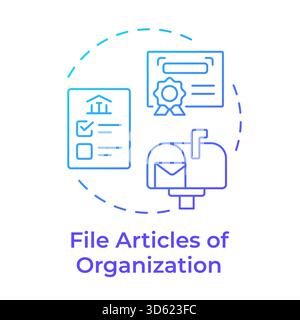 File articles of organization blue gradient concept icon Stock Vector