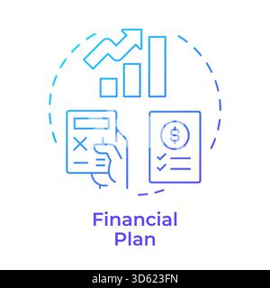 Financial plan blue gradient concept icon Stock Vector