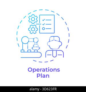 Operations plan blue gradient concept icon Stock Vector