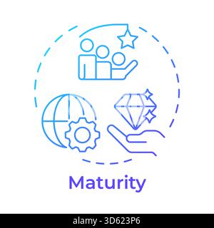 Maturity blue gradient concept icon Stock Vector