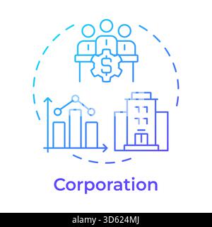 Corporation blue gradient concept icon Stock Vector