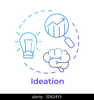 Ideation blue gradient concept icon Stock Vector
