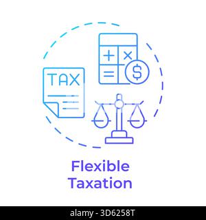 Flexible taxation blue gradient concept icon Stock Vector