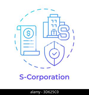S corporation blue gradient concept icon Stock Vector