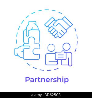 Partnership blue gradient concept icon Stock Vector