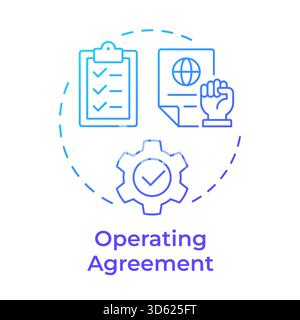 Operating agreement blue gradient concept icon Stock Vector