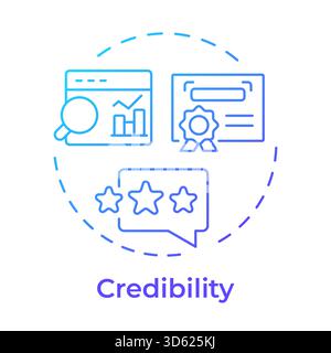 Credibility blue gradient concept icon Stock Vector