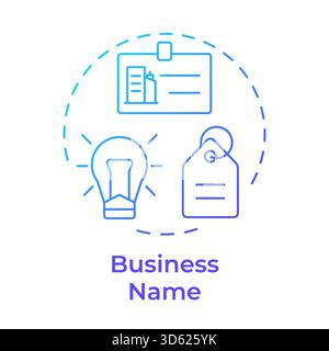 Business name blue gradient concept icon Stock Vector