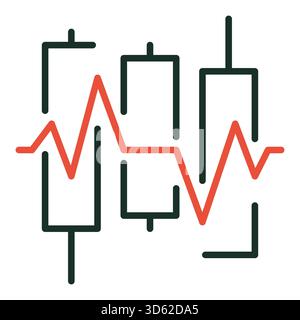 Candlestick Graphic vector Candlestick Chart Heartbeat concept colored icon or design element Stock Vector