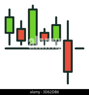 Breakout Candlestick Chart vector Trading concept colored icon or sign Stock Vector