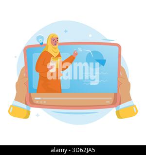 Online learning video tutorial vector illustration Stock Vector