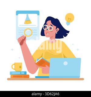 Online learning self-education vector illustration Stock Vector
