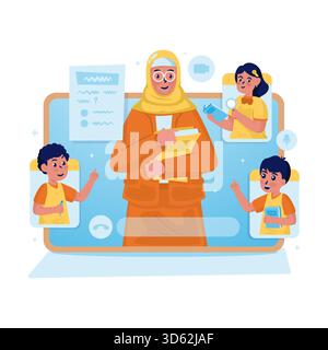 Online learning classes webinar vector illustration Stock Vector