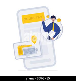 Online tax reporting application vector illustration Stock Vector