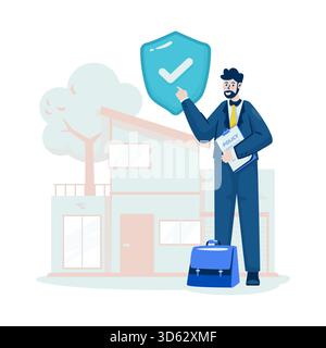 Home ownership insurance protection vector illustration Stock Vector
