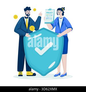 Insurance policy document vector illustration Stock Vector